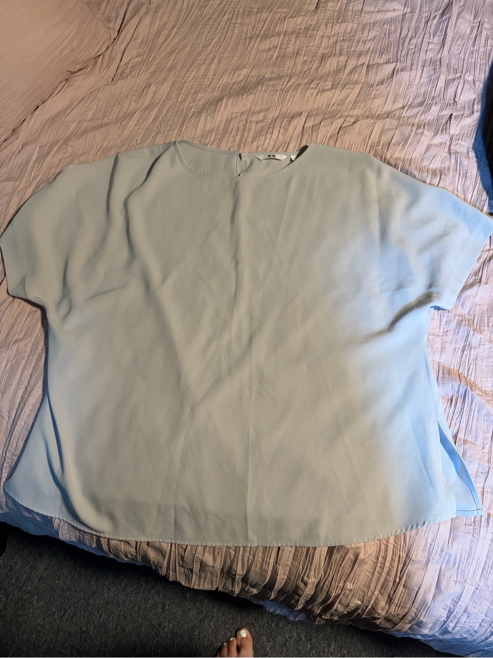 Uniqlo Pale Blue Short Sleeve Blouse